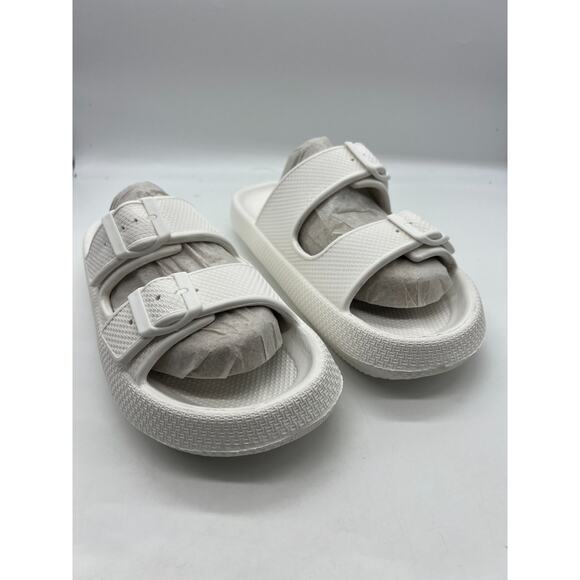 Beach Slides By J/Slides Size 10 White Eva So Cool New With Box Slip On - Picture 1 of 9